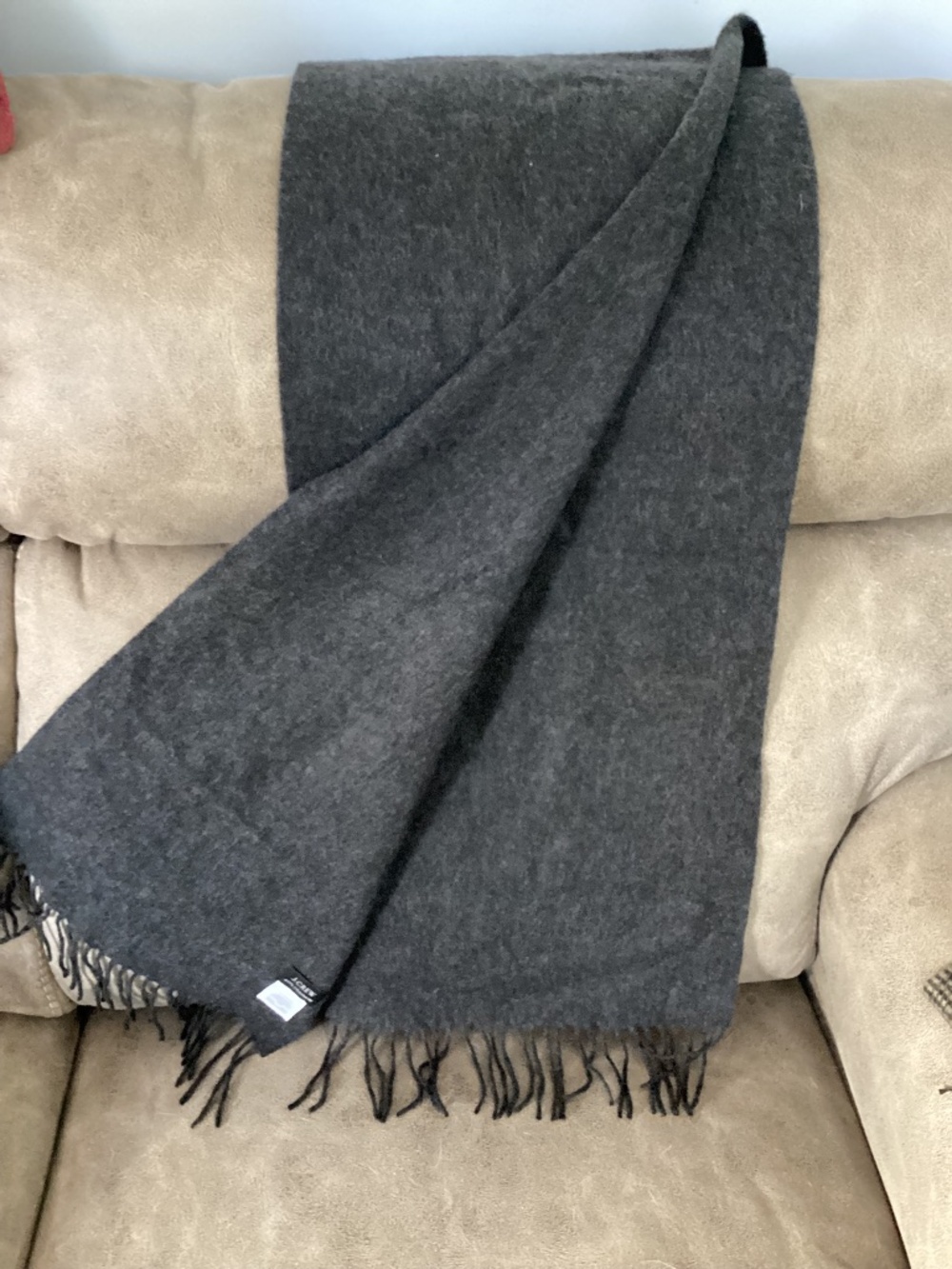 J.Crew Cashmere charcoal gray scarf unisex like new